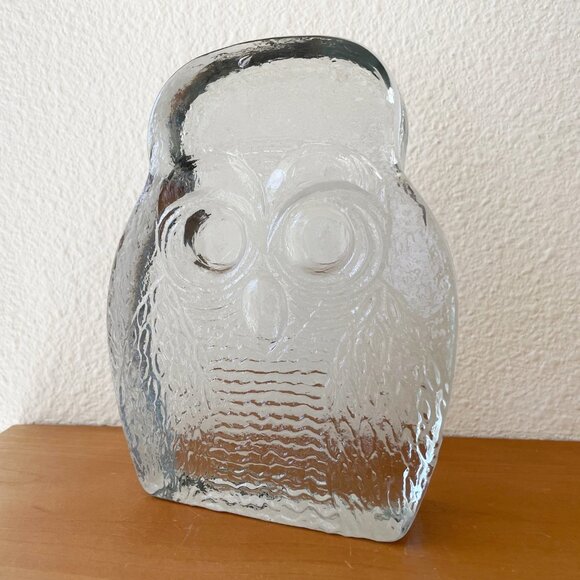 Vintage Blenko Cast Glass Owl Bookend Figurine Sculpture MCM Mid Century Modern - Picture 7 of 8